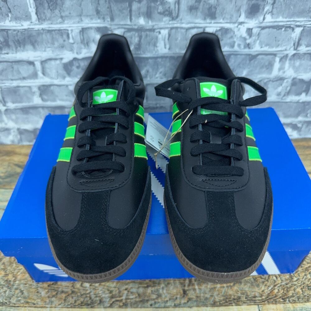 Adidas Samba OG Black Screaming Green Gum Sneakers JR0911 Mens Size 11 New - Picture 3 of 7